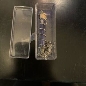 Spiral Pendant Necklace with Chain with “Fairy Dust” inside vile